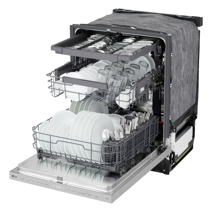 LG FlushFit™ 23.75” 46 dB Top Control Dishwasher with Third Rack – Stainless Steel - LDNPQ445S