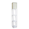 Simple Designs Floor Lamp with Shelf - White