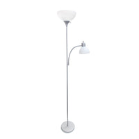 Simple Designs Floor Lamp with Reading Light - Silver