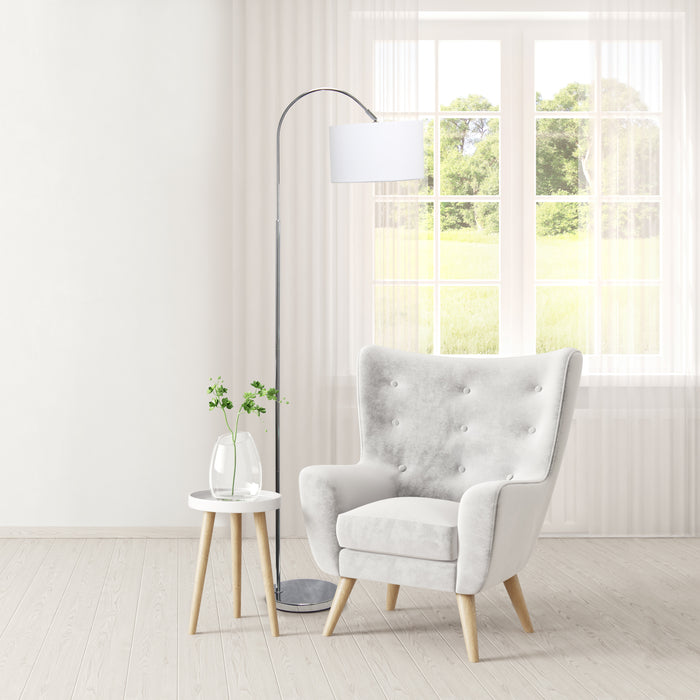Simple Designs Arched Floor Lamp - Brushed Nickel