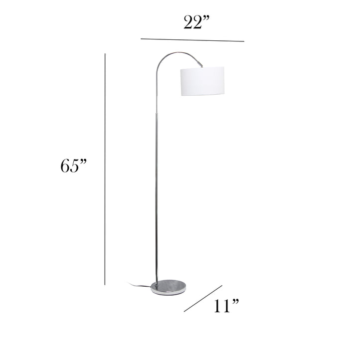 Simple Designs Arched Floor Lamp - Brushed Nickel