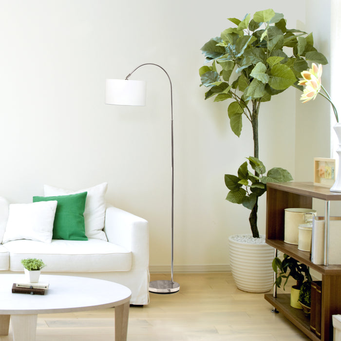 Simple Designs Arched Floor Lamp - Brushed Nickel