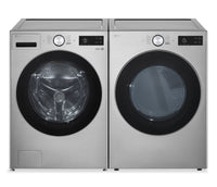 LG 5.8 Cu. Ft. Smart Front-Load Steam Washer and 7.4 Cu. Ft. Front-Load Gas Dryer – Graphite Steel  