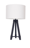 Frosted Black Metal Tripod Table Lamp
