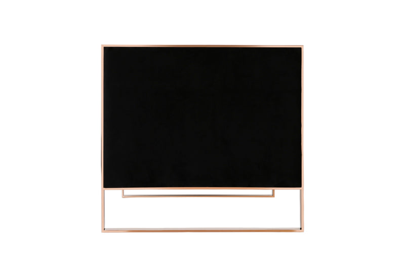 Manhattan Comfort Trillium 57.48\" Velvet Loveseat - Black & Gold