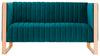 Manhattan Comfort Trillium 57.48\" Velvet Loveseat - Aqua Blue & Gold