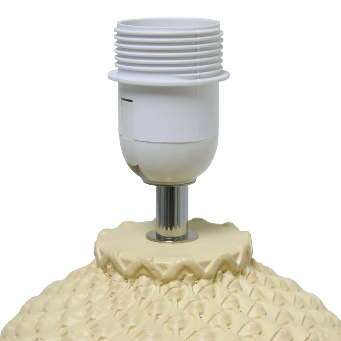 Simple Designs 20.4\" Traditional Ceramic Purled Texture Table Lamp with White Fabric Drum Shade - Yellow