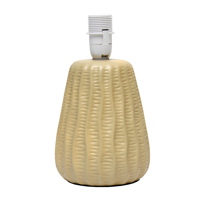 Simple Designs 11.02\" Traditional Mini Modern Ceramic Texture Pastel Table Lamp with Matching Fabric Shade - Tan