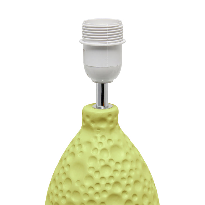 Simple Designs Textured Stucco Ceramic Oval Table Lamp - Green