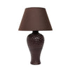 Simple Designs Textured Stucco Curvy Ceramic Table Lamp - Brown