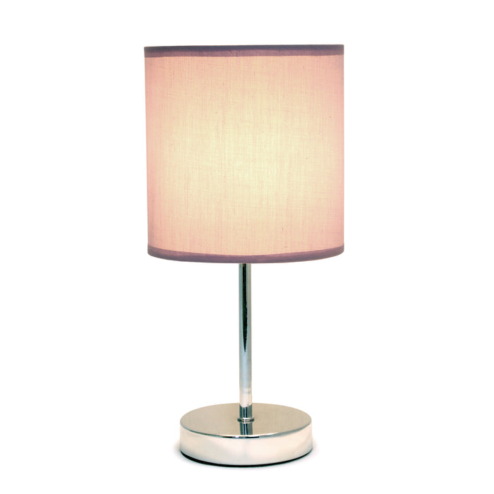 Simple Designs Chrome Mini Basic Table Lamp - Blue
