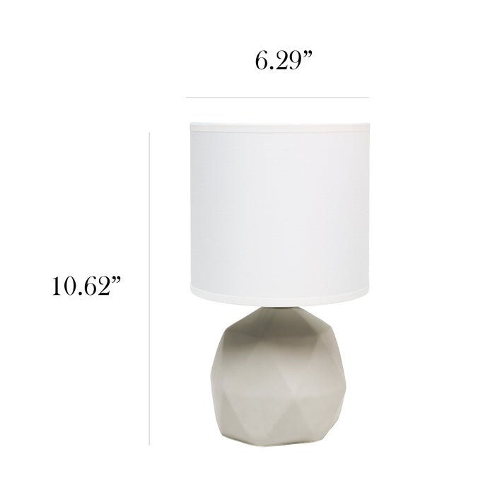 Simple Designs Geometric Concrete Lamp - White