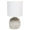 Simple Designs Geometric Concrete Lamp - White