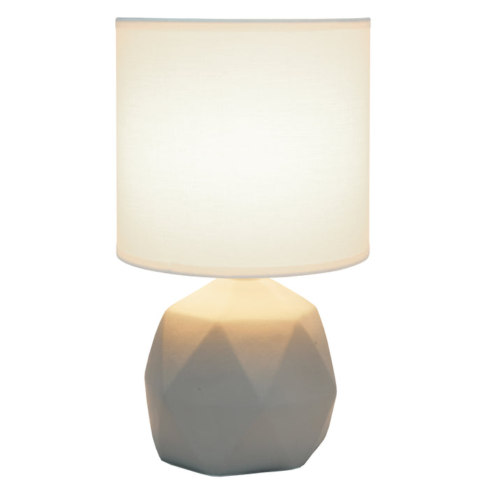 Simple Designs Geometric Concrete Lamp - White