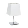 Simple Designs Mini Table Lamp with Squared Empire Fabric Shade - White