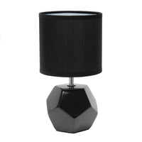 Simple Designs Round Prism Mini Table Lamp - Black