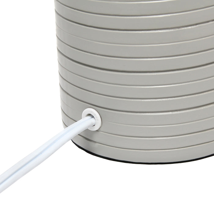 Simple Designs Textured Linear Ceramic Table Lamp - Taupe