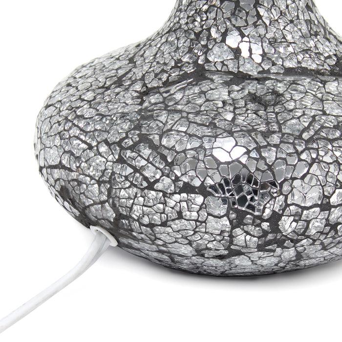 Simple Designs Mosaic Tiled Glass Genie Table Lamp - Black