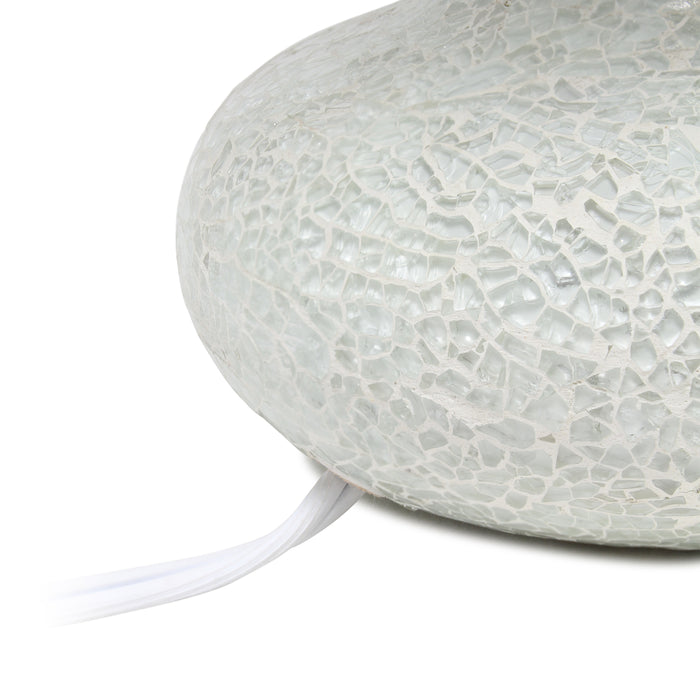 Simple Designs Mosaic Tiled Glass Genie Table Lamp - White
