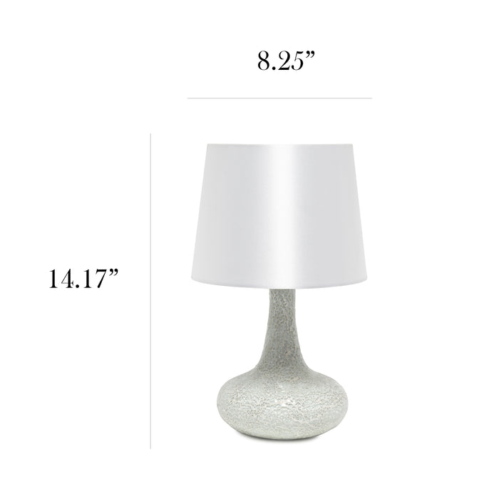 Simple Designs Mosaic Tiled Glass Genie Table Lamp - White