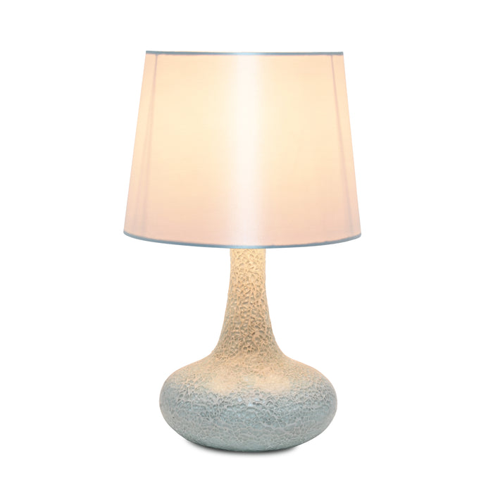 Simple Designs Mosaic Tiled Glass Genie Table Lamp - White