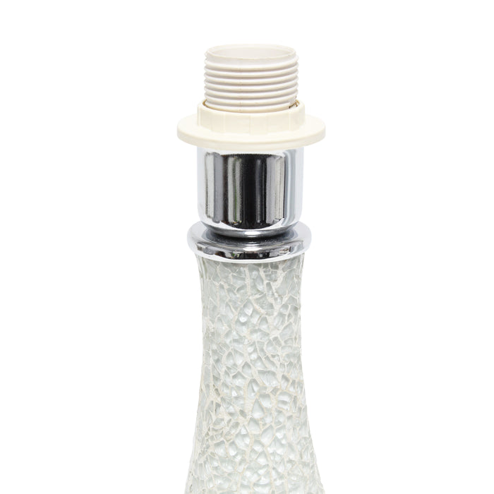 Simple Designs Mosaic Tiled Glass Genie Table Lamp - White