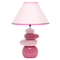 Simple Designs Shades of Pink Ceramic Stone Table Lamp
