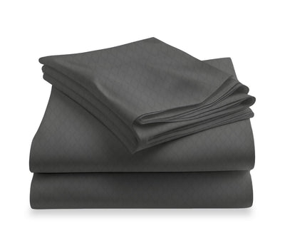 LUSOME Temperature Regulating 4-piece Cotton Split King Sheet Set – Smoked Pearl  | Ensemble de draps LUSOME de 4 pièces en coton à régulation de température pour très grand lit divisé - perle fumée