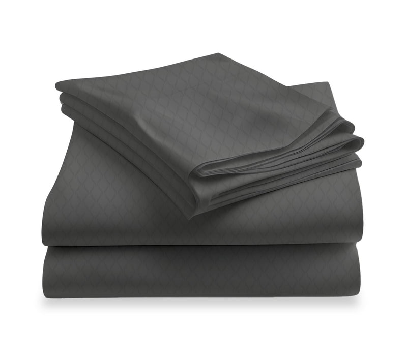 LUSOME Temperature Regulating 4-piece Cotton Split King Sheet Set – Smoked Pearl 