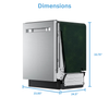 Midea 24" Top Control Dishwasher with STRAWash™ - Stainless Steel - MDT24P6CST | Lave-vaisselle Midea de 24 po avec commandes sur le dessus et STRAWashMC - acier inoxydable - MDT24P6CST | MDT24P6T