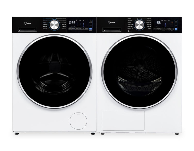 Midea 3.1 Cu. Ft. Front Load Compact Washer and 4.4 Cu Ft. Electric Dryer - White