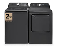 Midea 5.2 Cu. Ft. Top Load Impeller Washer and 7.0 Cu. Ft. Smart Tumble Dryer – Black  