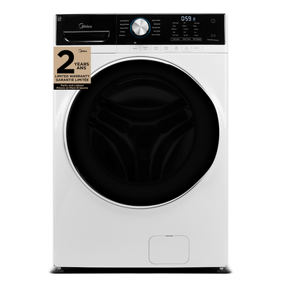 Midea 5.2 Cu. Ft. Front-Load High-Efficiency Washer - White - Stackable - MLH52N4AWW | Laveuse haute efficacité Midea à chargement frontal de 5,2 pi³ - blanche - superposable - MLH52N4AWW