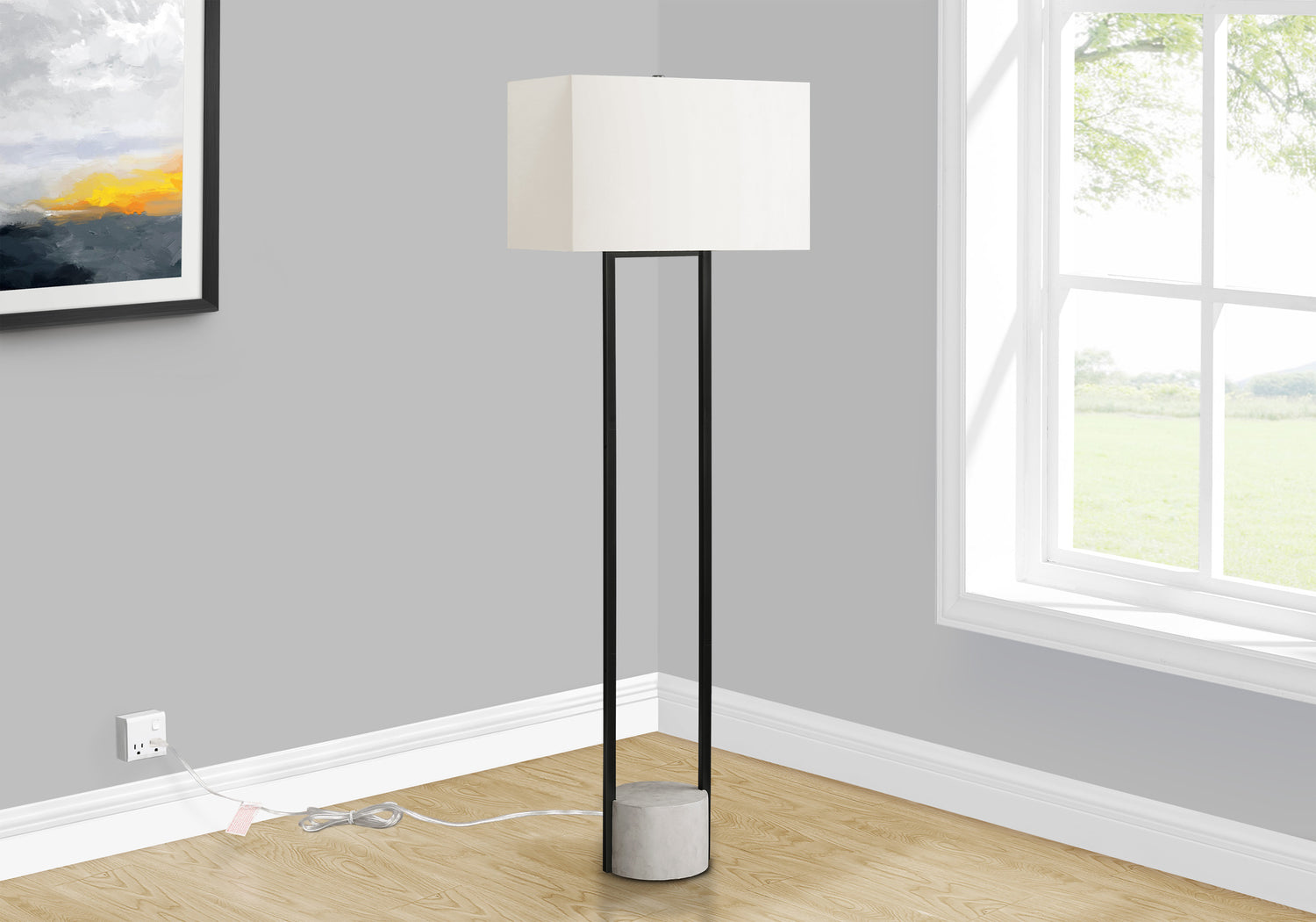 62" Black Metal Modern Floor Lamp - The Brick