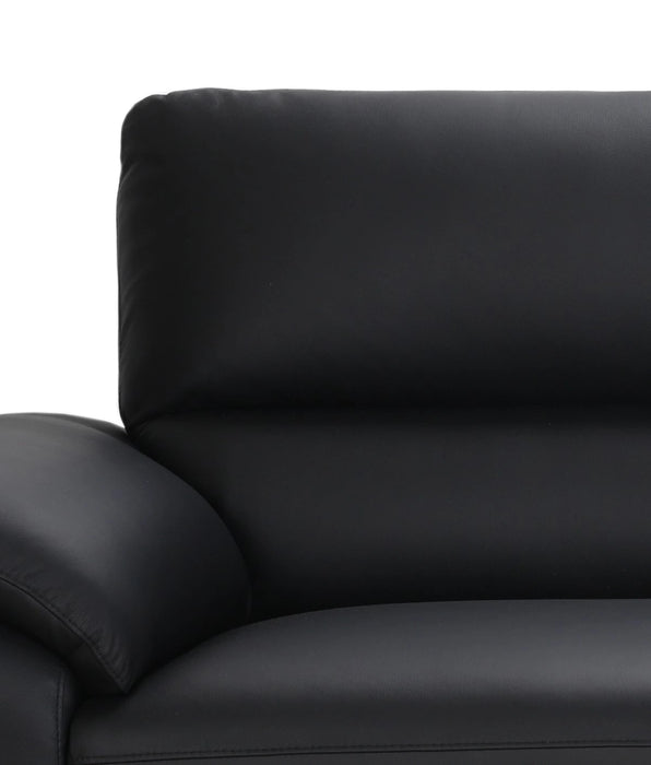 Mystic 41.7” Contemporary Genuine Leather Chair - Black