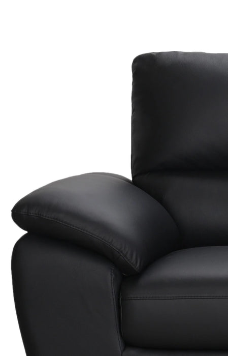 Mystic 41.7” Contemporary Genuine Leather Chair - Black