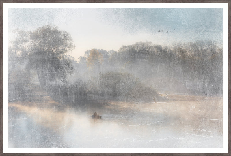 Gone Fishing Framed Stucco Textured Artwork - 25\" x 37\"
