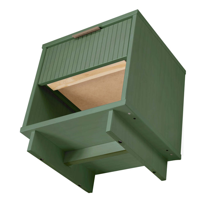 Manhattan Comfort Granville Modern Nightstand with 2 Full Extension Drawers - Midnight Blue