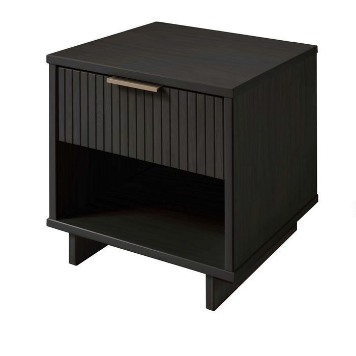 Manhattan Comfort Granville Modern Nightstand with 2 Full Extension Drawers - Black