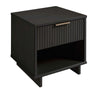 Manhattan Comfort Granville Modern Nightstand with 2 Full Extension Drawers - Black
