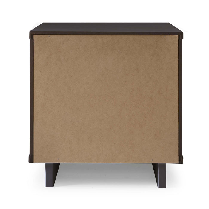Manhattan Comfort Granville Modern Nightstand with 2 Full Extension Drawers - Black