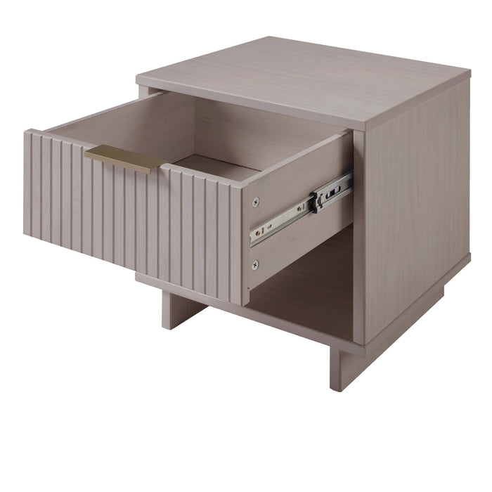 Manhattan Comfort Granville Modern Nightstand with 2 Full Extension Drawers - Dark Grey