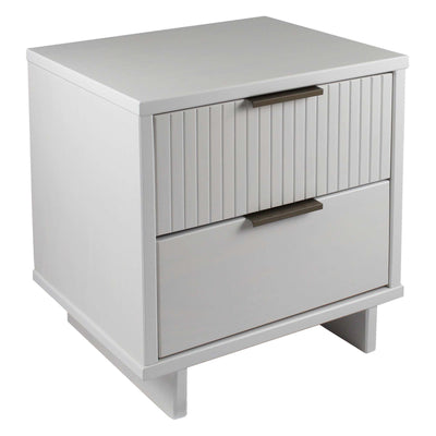 Manhattan Comfort Granville Modern Nightstand with 2 Full Extension Drawer - White|Table de nuit moderne Granville de Manhattan Comfort avec 2 tiroir à extension complète - blanche