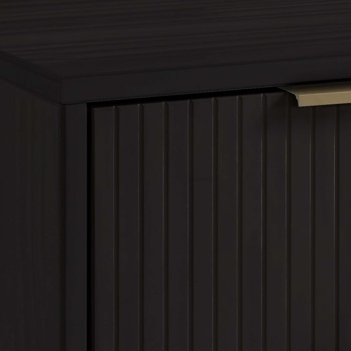 Manhattan Comfort Granville Modern Nightstand with 2 Full Extension Drawers - Black