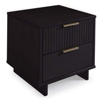 Manhattan Comfort Granville Modern Nightstand with 2 Full Extension Drawers - Black 