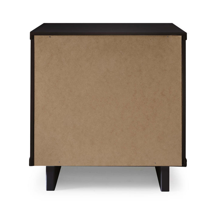 Manhattan Comfort Granville Modern Nightstand with 2 Full Extension Drawers - Black