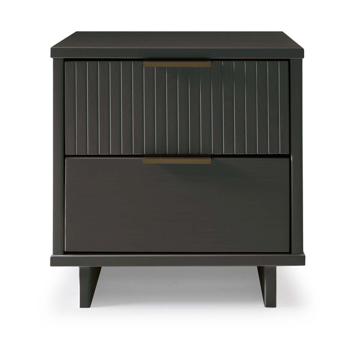 Manhattan Comfort Granville Modern Nightstand with Full Extension Drawer - Black