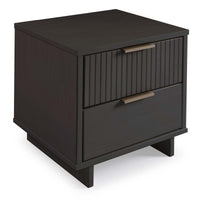 Manhattan Comfort Granville Modern Nightstand with Full Extension Drawer - Black