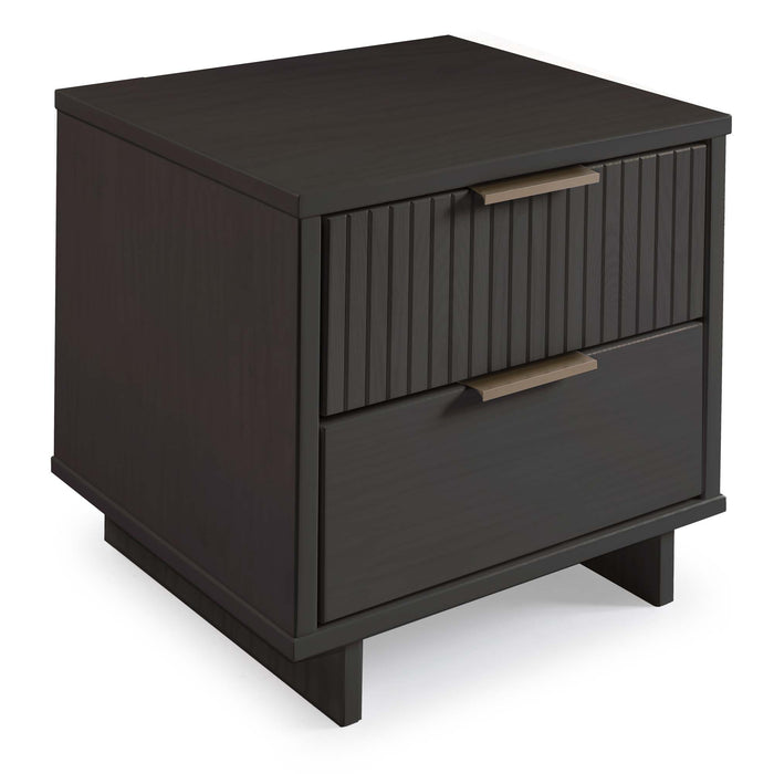 Manhattan Comfort Granville Modern Nightstand with Full Extension Drawer - Black