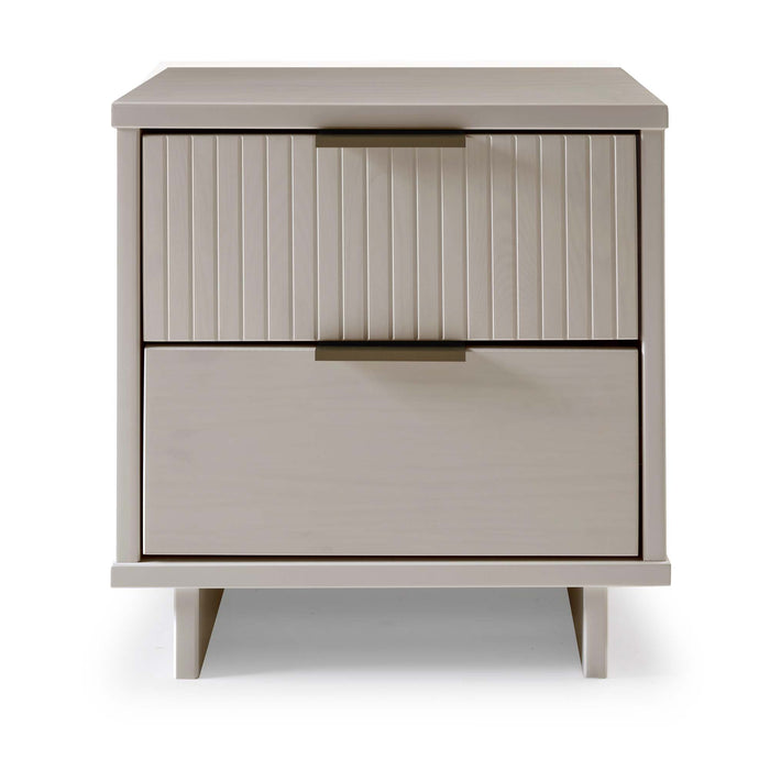 Manhattan Comfort Granville Modern Nightstand with Full Extension Drawer - Dark Grey